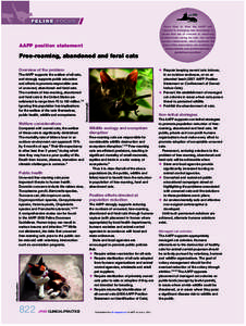 FELINE FOCUS  AAFP position statement Free-roaming, abandoned and feral cats Overview of the problem