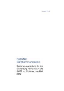 Einrichtung POP3_IMAP und SMTP in Windows Live Mail 2012