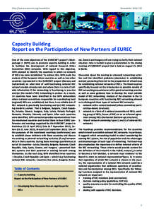 http://www.eurecnet.org/newsletter  Newsletter 2014 / 02 Capacity Building Report on the Participation of New Partners of EUREC