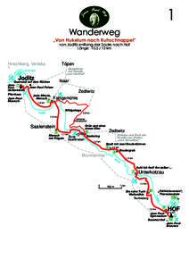 Wanderweg  „Von Hukelum nach Kuhschnappel“ von Joditz entlang der Saale nach Hof Länge: 10,[removed]km
