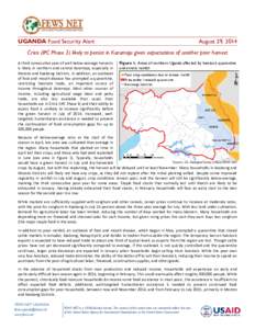 UGANDA Food Security Alert  August 29, 2014 Crisis (IPC Phase 3) likely to persist in Karamoja given expectations of another poor harvest A third consecutive year of well below-average harvests