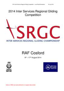 2014 Inter Services Regional Gliding Competition – Local Rules/Information  18 July[removed]Inter Services Regional Gliding Competition