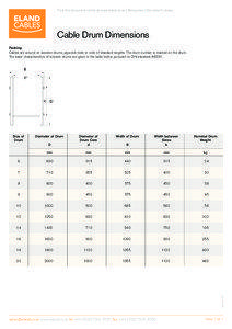 Find this document online at www.eland.co.uk | Resources | Document Library  Cable Drum Dimensions