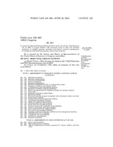 PUBLIC LAW 108–265—JUNE 30, [removed]STAT. 729 Public Law 108–265 108th Congress