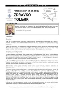 CASE INFORMATION SHEET - ZDRAVKO TOLIMIR