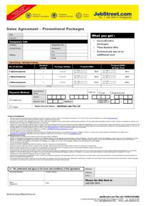 Sales Agreement – Promotional Packages What you get : Date Invoice #