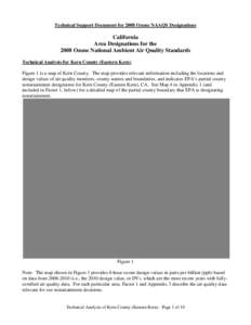 California Area Designations for the 2008 Ozone National Ambient Air Quality Standards - Technical Analysis for Kern County (Eastern Kern)