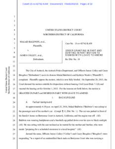 Case4:15­cv­02762­KAW   Document23   Filed10/02/15   Page1 of 