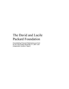 Generally Accepted Accounting Principles / Financial statements / Financial accounting / Financial markets / Asset / Valuation / Consolidation / Equity / David and Lucile Packard Foundation / Finance / Accountancy / Business