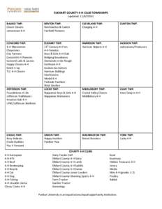 ELKHART COUNTY 4-H CLUB TOWNSHIPS (updated: [removed]BAUGO TWP. Clever Clovers Jamestown 4-H