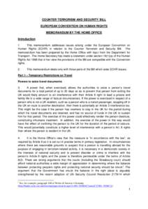 Legal memo - JCHR - Introduction