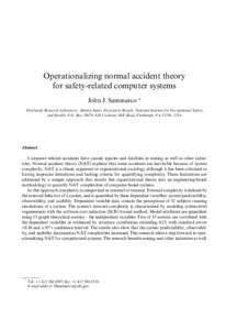 Operationalizing Normal Accident Theory for Safety-Related Computer Systems