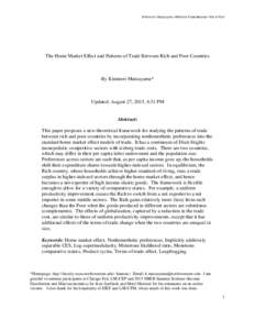 Microsoft Word - The Home Market Effect and Patterns of Trade Between Rich and Poor Countries-Draft)