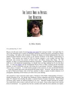 return to updates  The Latest Hoax in Physics: Eric Weinstein  by Miles Mathis