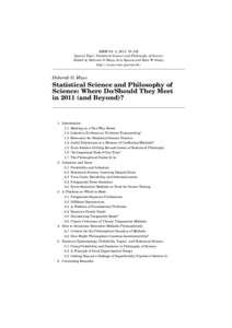 RMM Vol. 2, 2011, 79–102 Special Topic: Statistical Science and Philosophy of Science Edited by Deborah G. Mayo, Aris Spanos and Kent W. Staley http://www.rmm-journal.de/  Deborah G. Mayo