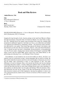 Journal of Wine Economics, Volume 9, Number 1, 2014, Pages 100–107  Book and Film Reviews Author/Director, Title Film David Kennard (Director)
