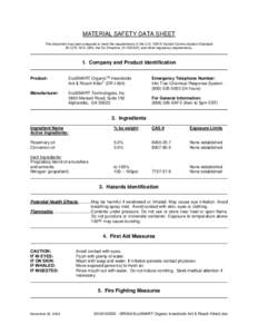 Industrial hygiene / Building biology / Environmental law / Right to know / Volatile organic compound / Dangerous goods / Odor / Fire extinguisher / Toxic Substances Control Act / Safety / Health / Prevention