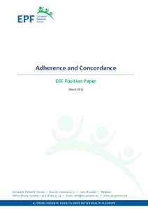 Adherence and Concordance EPF Position Paper March 2015 Contents 1