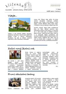 7. číslo  newsletter základní školy OPEN GATE ZÁŘÍ 2011 /ročník I