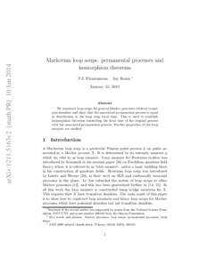 arXiv:1211.5163v2 [math.PR] 10 JanMarkovian loop soups: permanental processes and isomorphism theorems P.J. Fitzsimmons