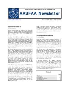 ALABAMA ASSOCIATION OF FINANCIAL AID ADMINISTRATORS  AASFAA Newsletter www.aasfaaonline.org  Summer 2004 Edition, July 12, 2004
