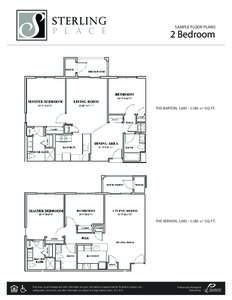 SAMPLE FLOOR PLANS  2 Bedroom THE BARTON, 1,,180 +/- SQ. FT.