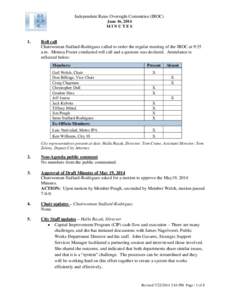 Independent Rates Oversight Committee (IROC) June 16, 2014 MINUTES 1.