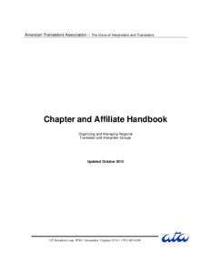 American Translators Association / Houston Interpreters & Translators Association / ATA chapter numbers