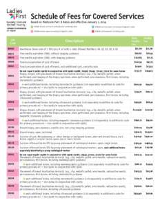 Schedule of Fees for Covered Services Based on Medicare Part B Rates and effective January 1, 2014 Billable breast, cervical & cardiovascular screening codes Billable cervical cancer screening & diagnostic codes