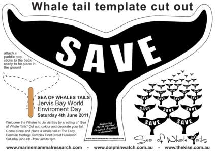 Whale tail template cut out  attach a paddle pop sticks to the back ready to be place in