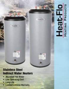 Stainless Steel Indirect Water Heaters  	 	 