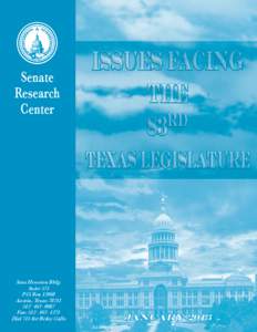 Senate Research Center Issues Facing the