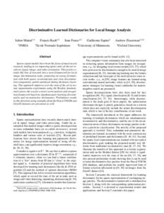 Discriminative Learned Dictionaries for Local Image Analysis Julien Mairal1,5 1 INRIA