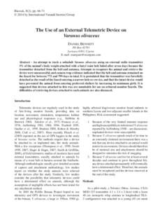Biawak, 8(2), pp © 2014 by International Varanid Interest Group The Use of an External Telemetric Device on Varanus olivaceus DANIEL BENNETT