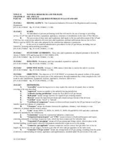 TITLE 19 CHAPTER 15 PART 40 NATURAL RESOURCES AND WILDLIFE OIL AND GAS