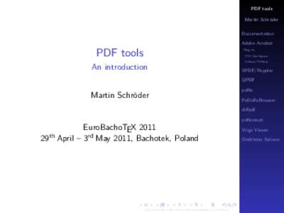 PDF tools Martin Schröder Documentation Adobe Acrobat  PDF tools