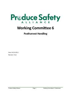 Crops / Health / Land management / Postharvest / Post-harvest handling / Food safety / Water / Disinfectant / Sanitation Standard Operating Procedures / Agriculture / Hygiene / Harvest