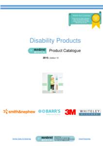 P age |i  Disability Products Product Catalogue 2015 | Edition 15
