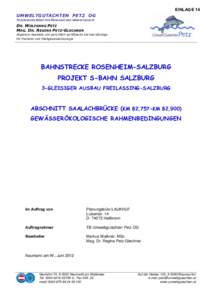 EINLAGE 14 UMWELTGUTACHTEN PETZ OG TECHNISCHES BÜRO FÜR ÖKOLOGIE UND UMWELTSCHUTZ DR. WOLFGANG PETZ MAG. DR. REGINA PETZ-GLECHNER