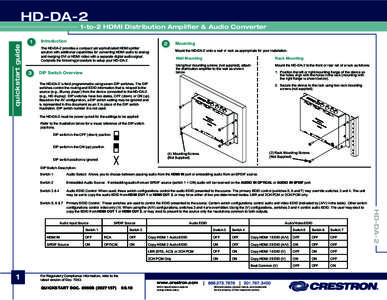 HD-DA-2 quickstart guide 1-to-2 HDMI Distribution Amplifier & Audio Converter  1