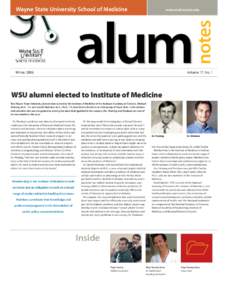 Wayne State University School of Medicine  Winter 2006 alum