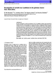 Mon. Not. R. Astron. Soc. 424, 2722–[removed]doi:[removed]j[removed]21360.x Investigation of variable star candidates in the globular cluster NGC[removed]M53)