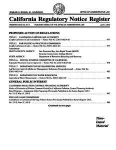 California Regulatory Notice Register 2013, Volume No. 27-Z