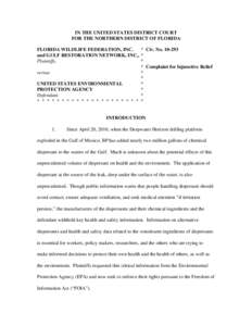 Environment / Corexit / Dispersit / Deepwater Horizon oil spill / Dispersant / Oil spill / National Oil and Hazardous Substances Pollution Contingency Plan / United States Environmental Protection Agency / Gulf of Mexico / Solvents / Chemistry / Pollution