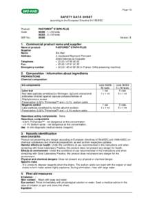 PageSAFETY DATA SHEET according to the European DirectiveEEC  Product: