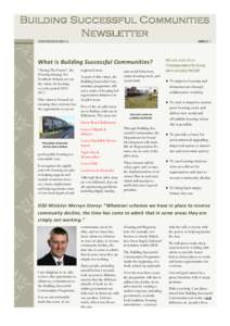 Building Successful Communities Newsletter NOVEMBER 2014 ISSUE 1