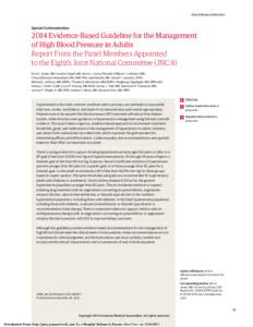 Clinical Review & Education  Special Communication 2014 Evidence-Based Guideline for the Management of High Blood Pressure in Adults