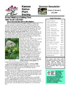 Kansas Native Plant Society  Summer Newsletter