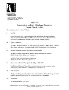 Commission on Early Childhood Education Minutes[removed]pdf)