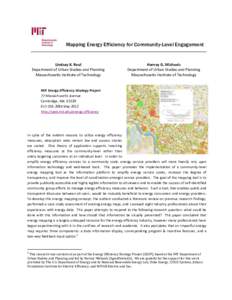 Mapping Energy Efficiency for Community-Level Engagement  Lindsay K. Reul Department of Urban Studies and Planning Massachusetts Institute of Technology